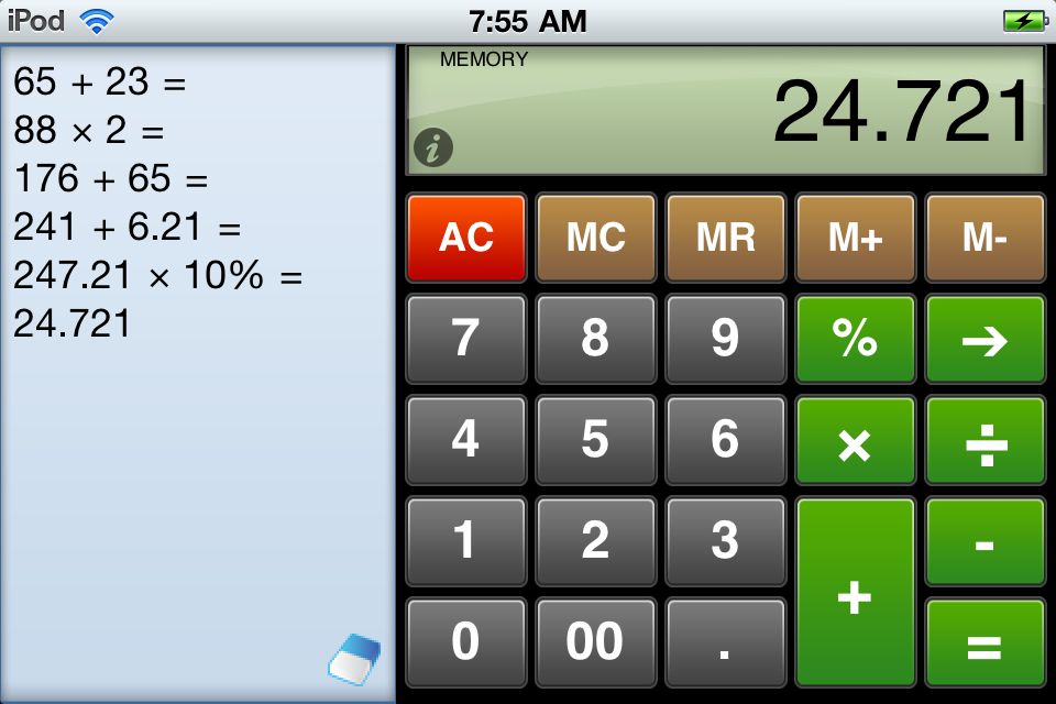 The Best Calculator in the Market for your iPad, iPhone, iPod Touch. 