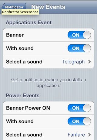 iOS jailbreak tweak notifier