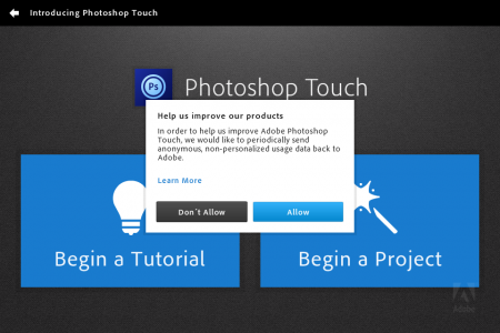 Photoshop Touch kører på iPhone 4S