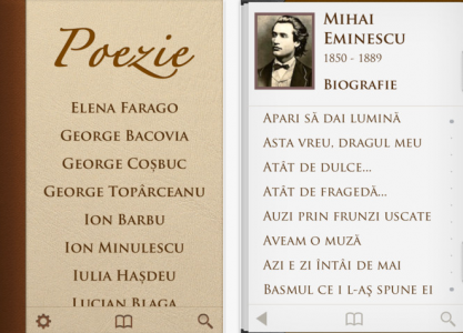 Poesia 2.0 - applicazione da App Store Romania