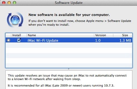 iMac Wi-Fi Update available for iMac