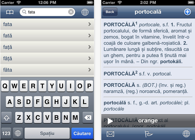 Wörterbuch- und Übersetzer-App-Store Rumänien