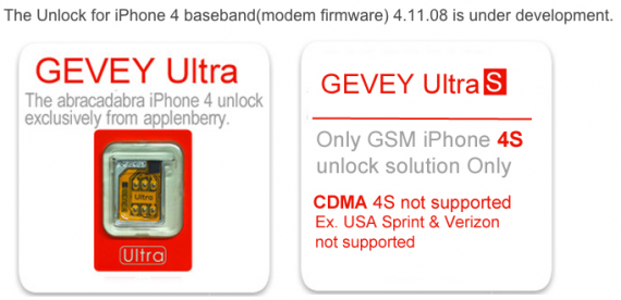 Gevey iPhone 4 unlock 04.11.08