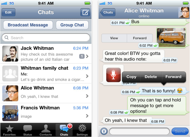 WhatsAppMessenger iOS iPhone