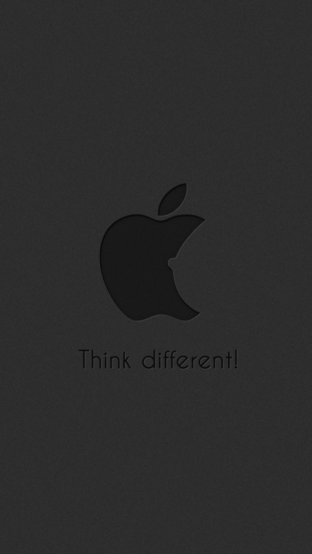 Funny Subtle Apple Think Different Logo Dark iPhone 5 Wallpaper 