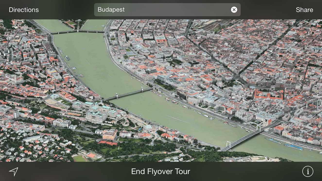 Apple Maps Survol 3D Budapest 1