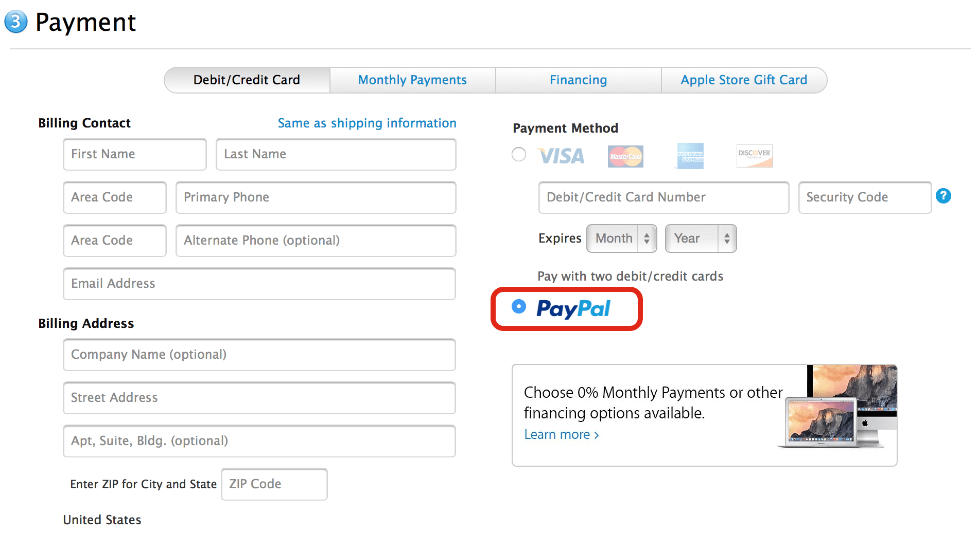 Apple Store plati PayPal