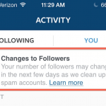 Instagram followers decrease