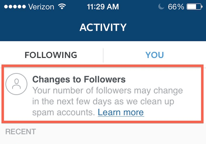 Instagram scadere followers