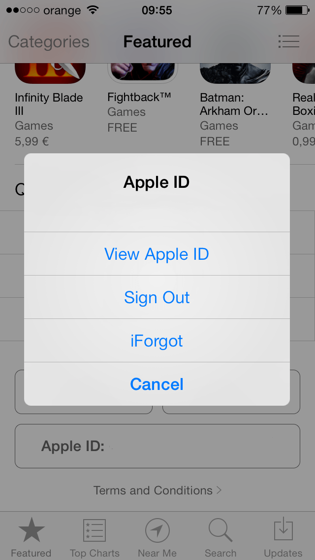 Schimb tara Apple ID