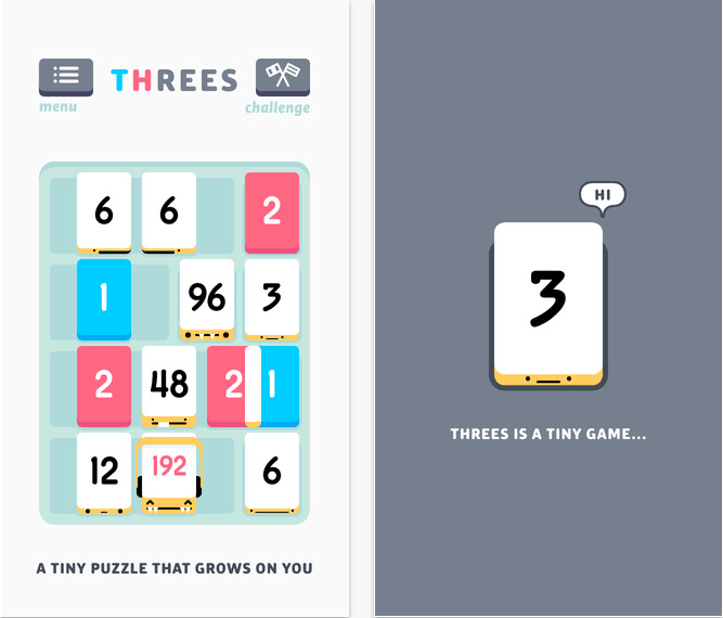 ¡El mejor juego de 2014 para iPhone y iPad Threes!