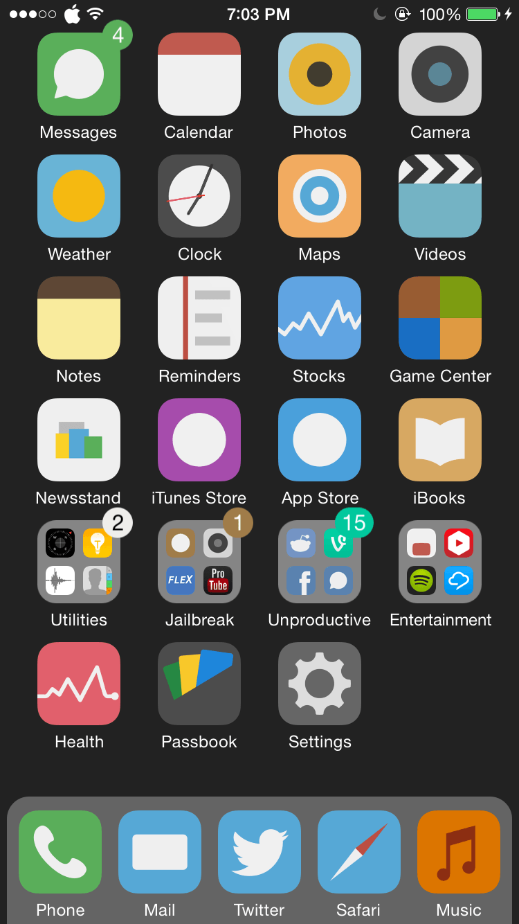 Yosemite Dock (iOS 7 og 8)