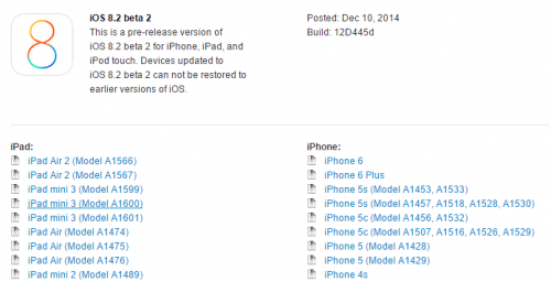iOS beta 8.2 2