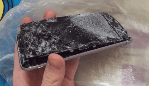 iPhone 6 destruido al caer 12 pisos