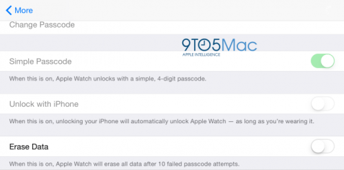 Codice di sicurezza dell'app Apple Watch iOS