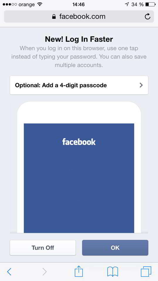 Facebook account verification