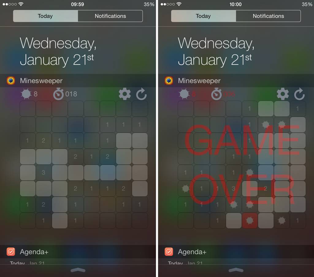 Minesweeper widget