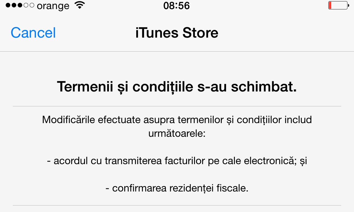 Vilkår Betingelser iTunes Store Rumænien
