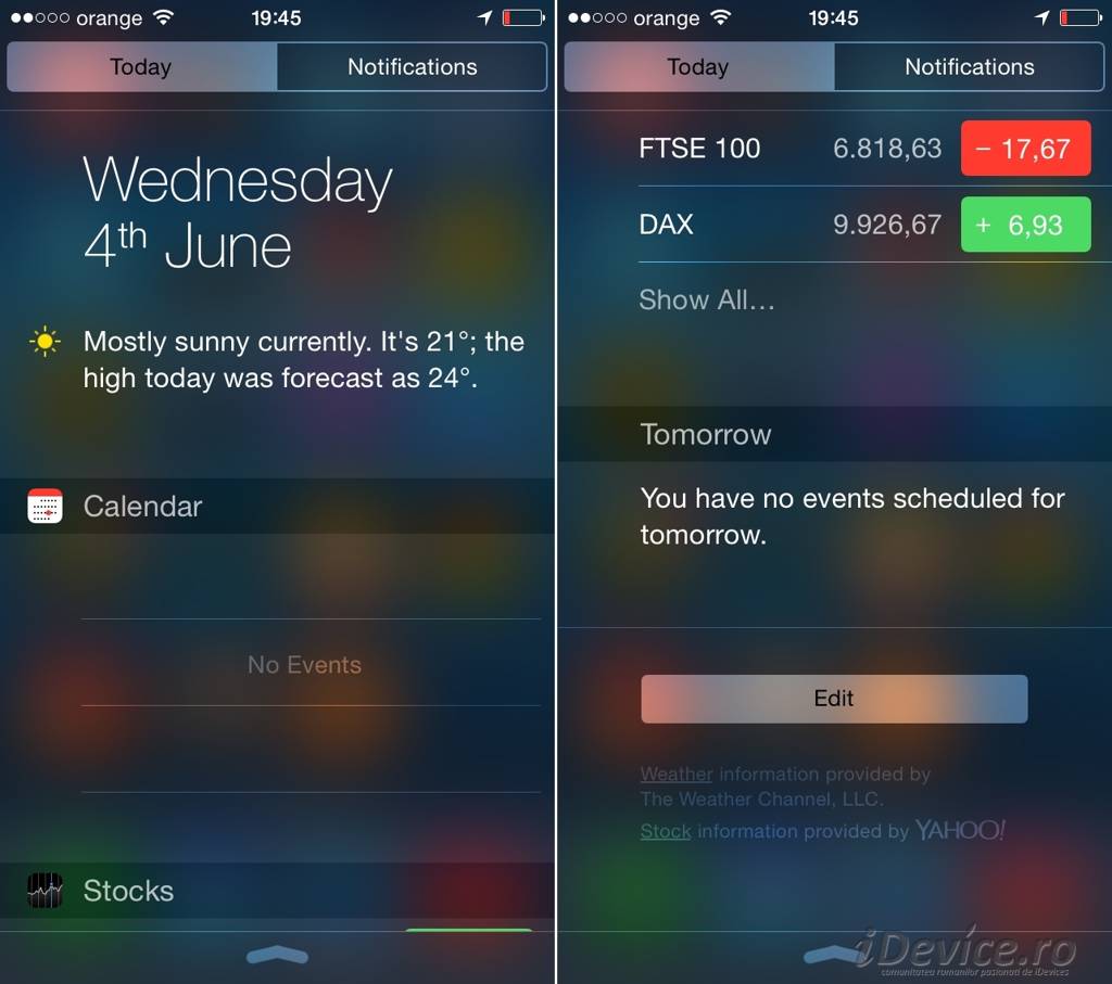 Centro de notificaciones de iOS 8