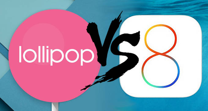 Android 5 Sucette iOS 8