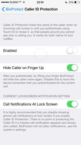 BioProtect Caller ID