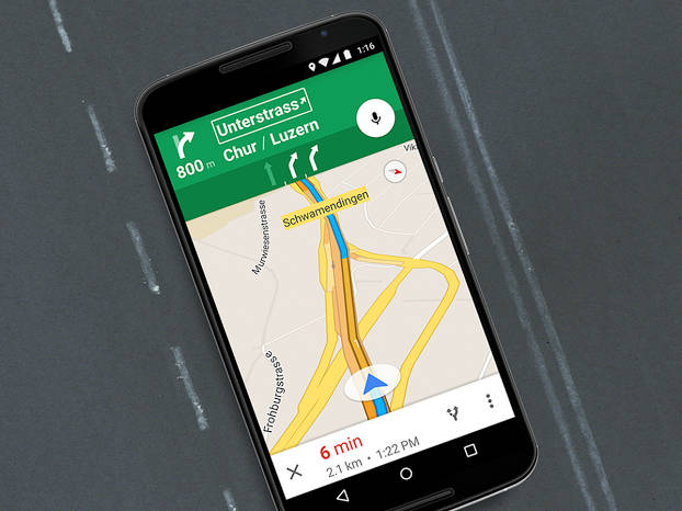 Guidage des voies de circulation Google Maps