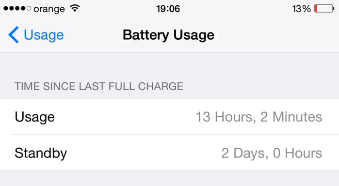 Autonomie de la batterie iOS 8.3