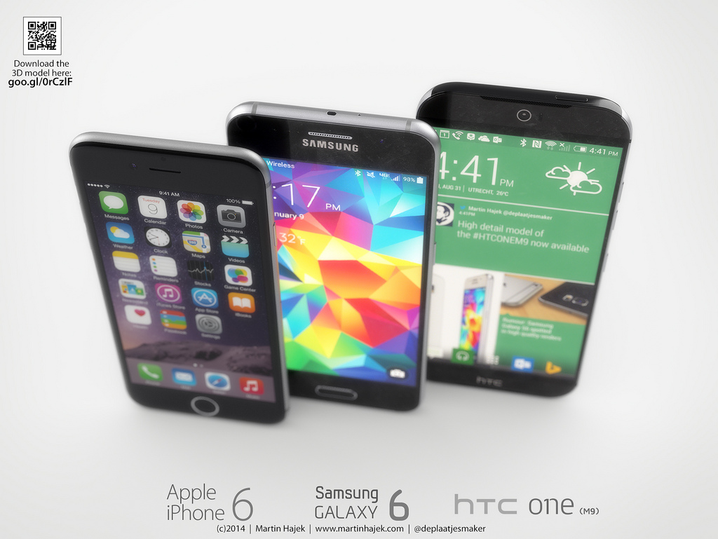 iPhone 6 Samsung Galaxy S6 HTC One M9 koncept 1