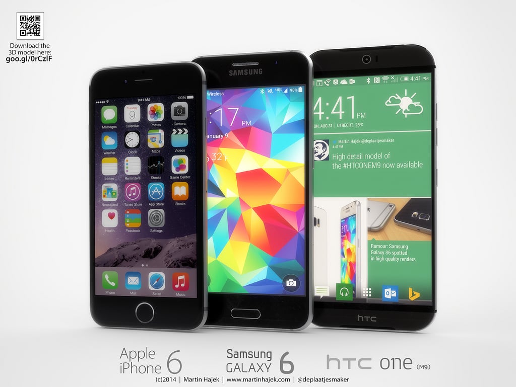 iPhone 6 Samsung Galaxy S6 HTC One M9 koncept
