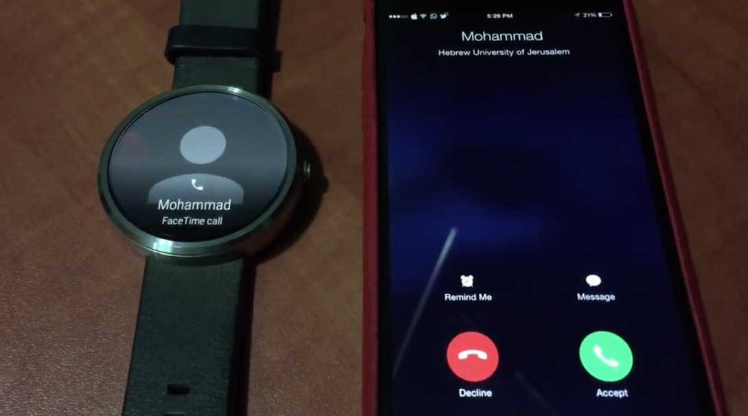 Android Wear appelle iPhone