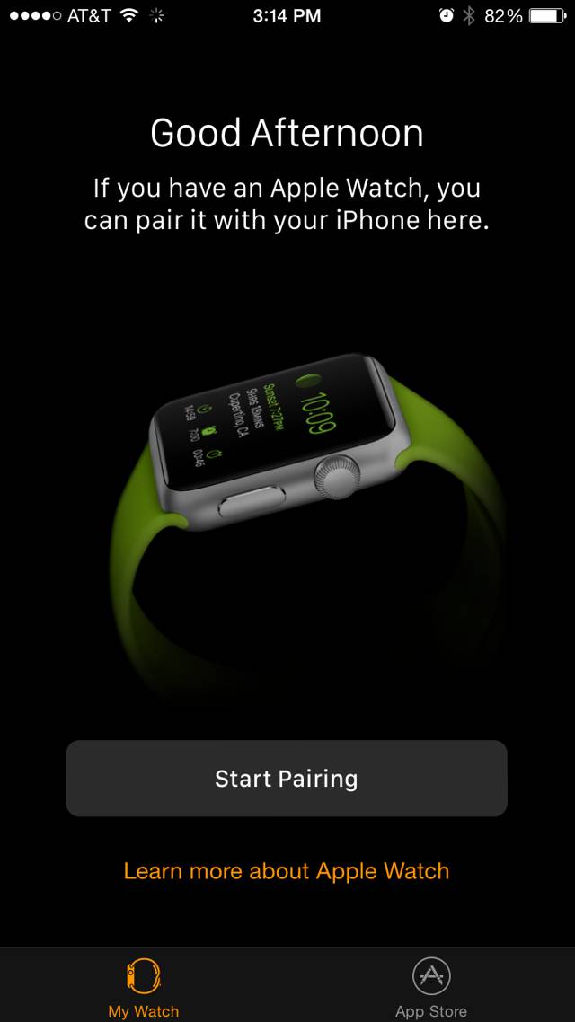 Apple Watch companion application for iPhone