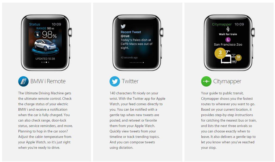 Apple Watch Apple-Anwendungen