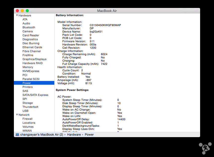 Spécifications du Apple MacBook Air 2015 1