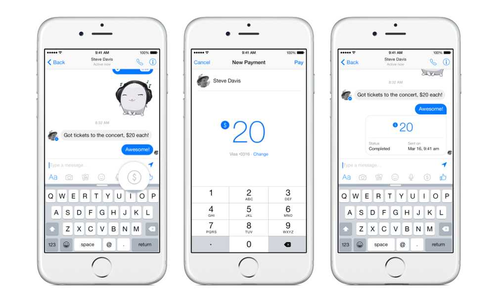 Facebook Messenger stuurt geld