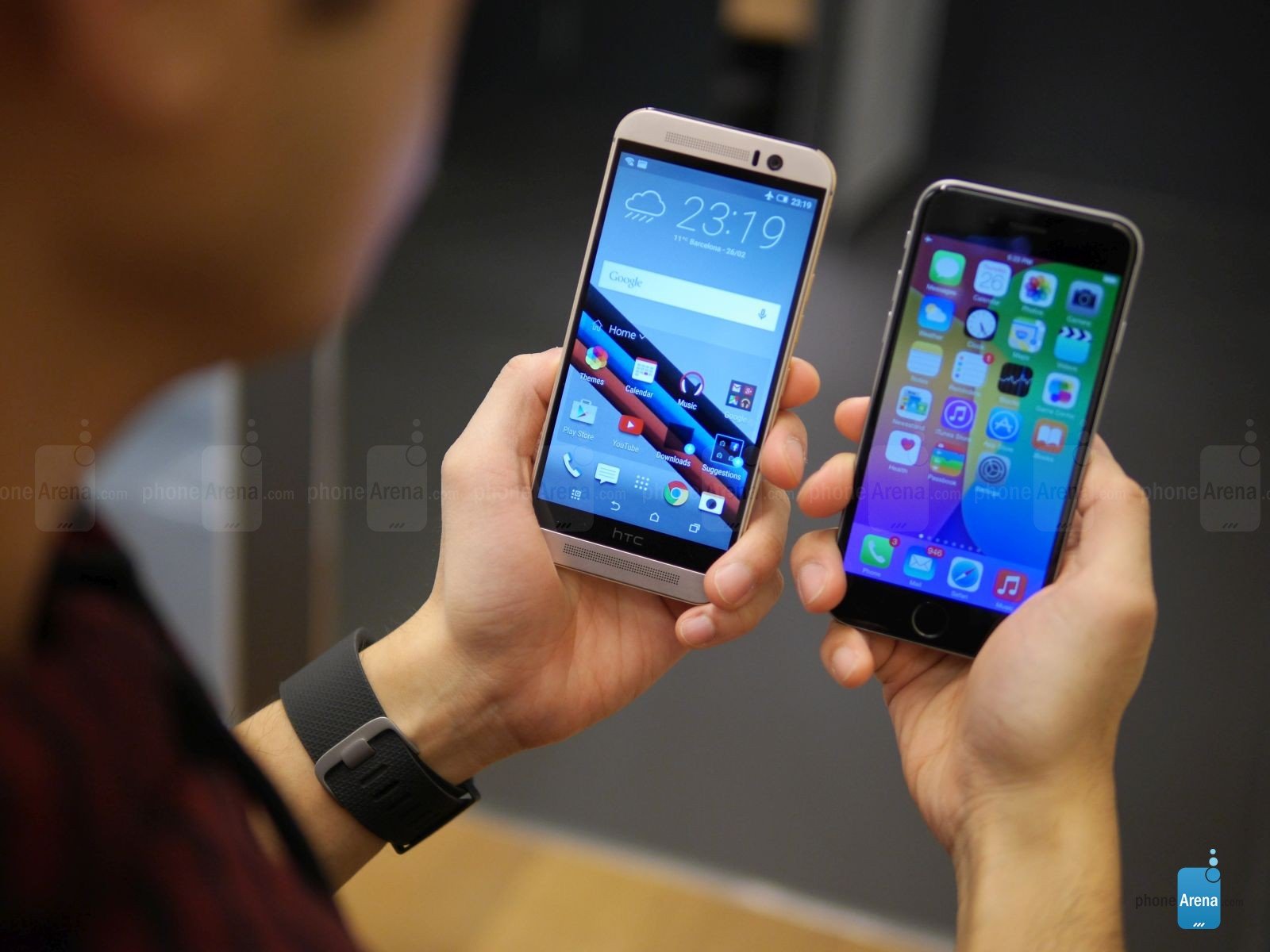 Comparaison HTC ONE M9 IPHONE 6 5