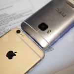 HTC ONE M9 vs iPhone 6 Plus comparatie design 1