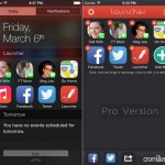 Launcher med Notification Center Widget första sidan