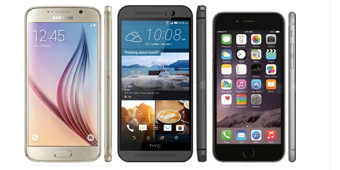 Samsung Galaxy S6 HTC ONE M9 iPhone 6 especificaciones
