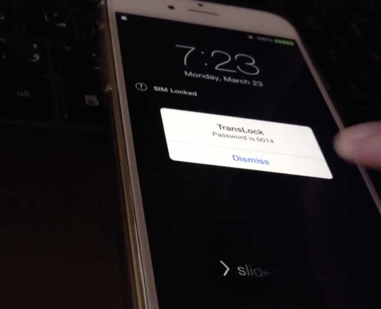 TransLock bryter iPhone iPad 1 säkerhetskod