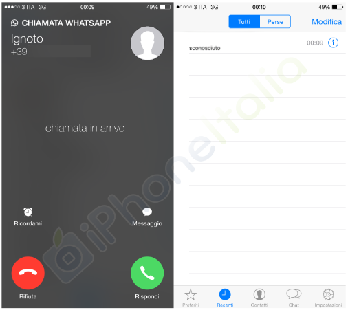 Interface d'appels VoIP WhatsApp Messenger 1