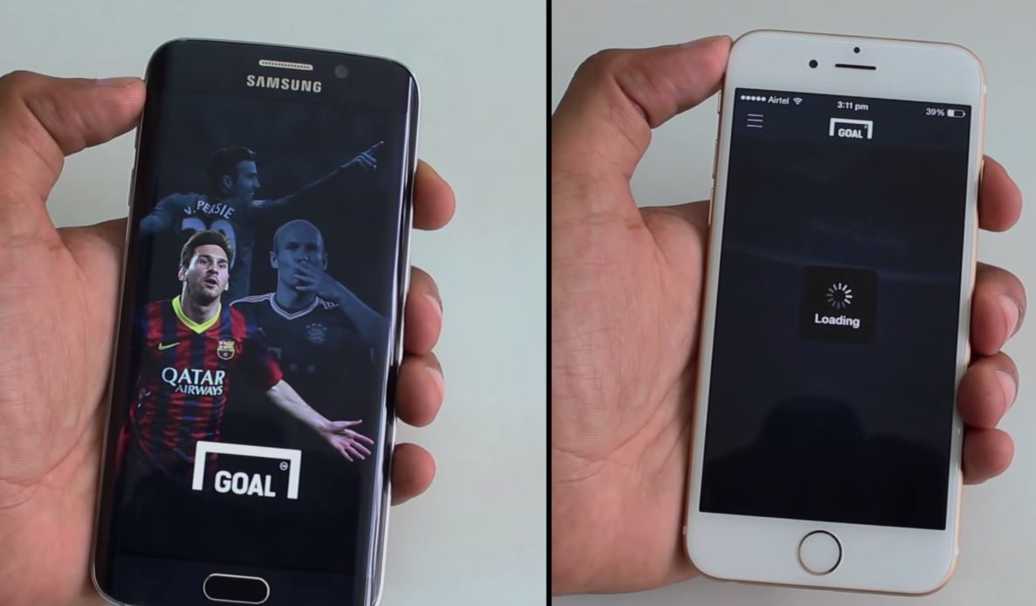 Samsung Galaxy S6 vs iPhone 6 velocità