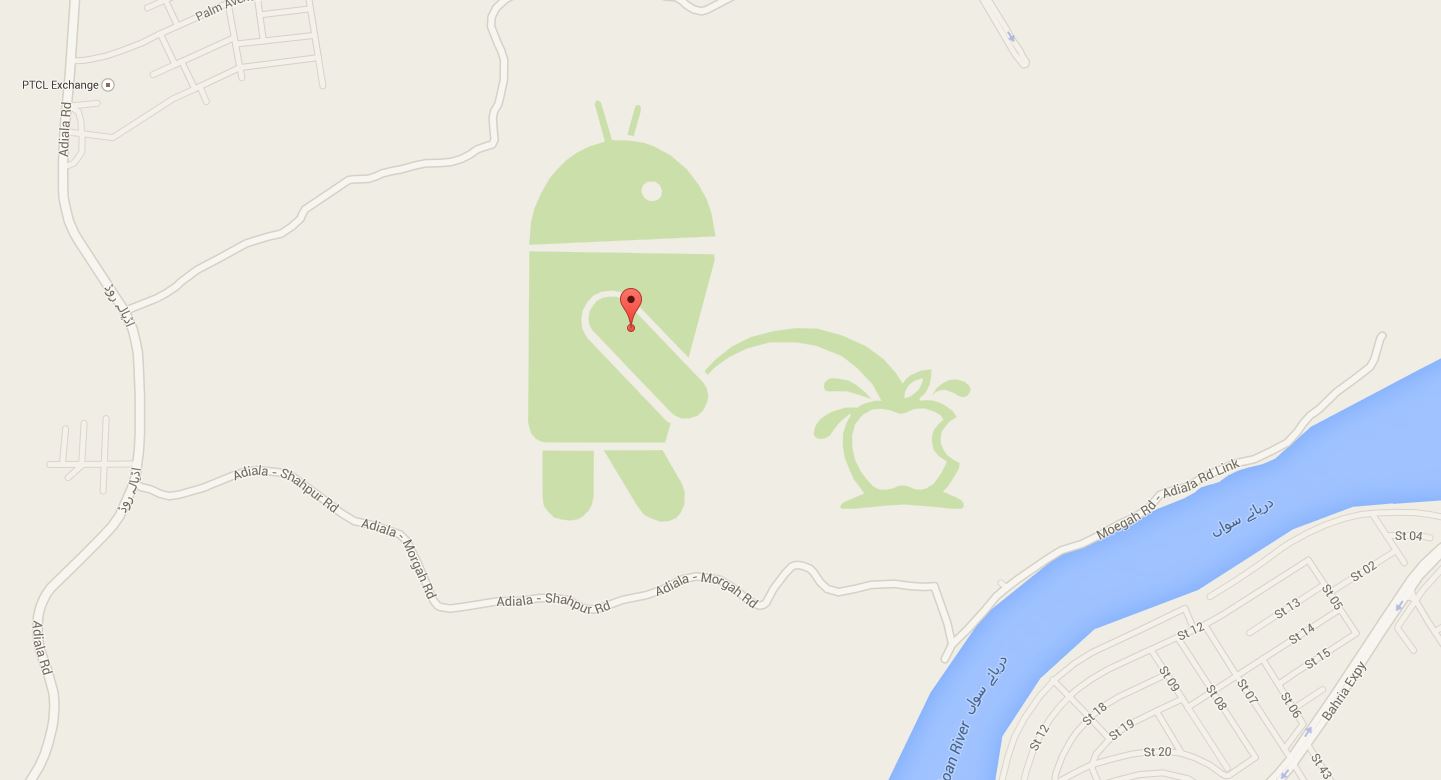 Android urine sur Apple