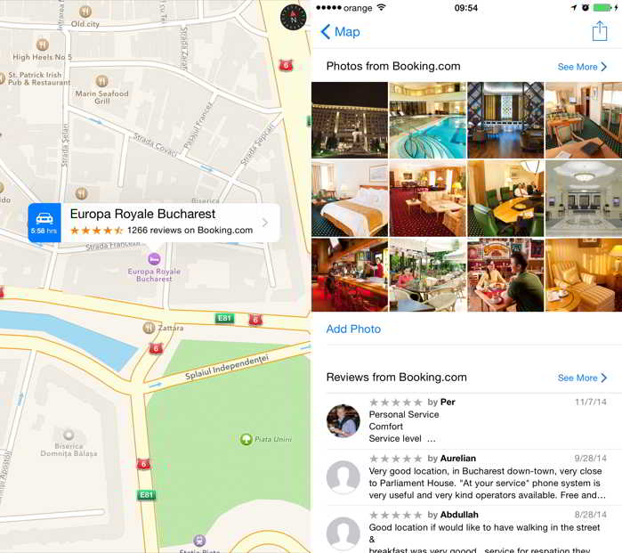 Apple Maps Romania harti actualizate review hotel feat
