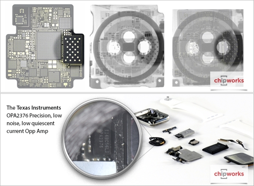 Chip S1 dell'Apple Watch raggi x 1