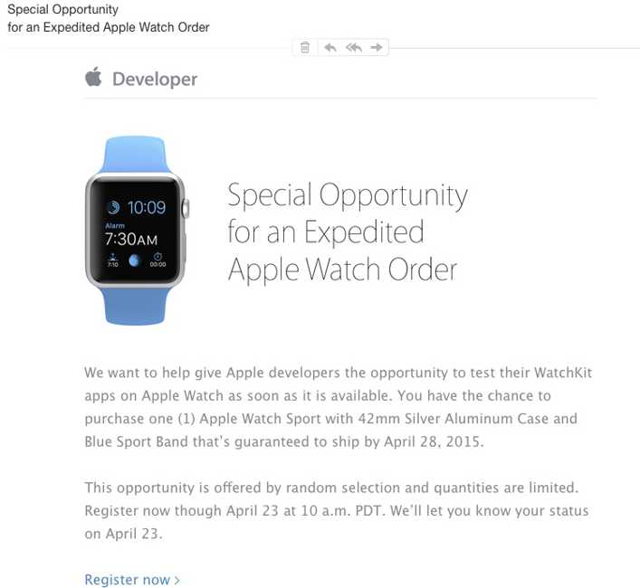 Apple Watch dezvoltatori