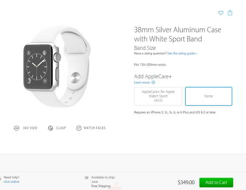 Apple Watch leverans i juni