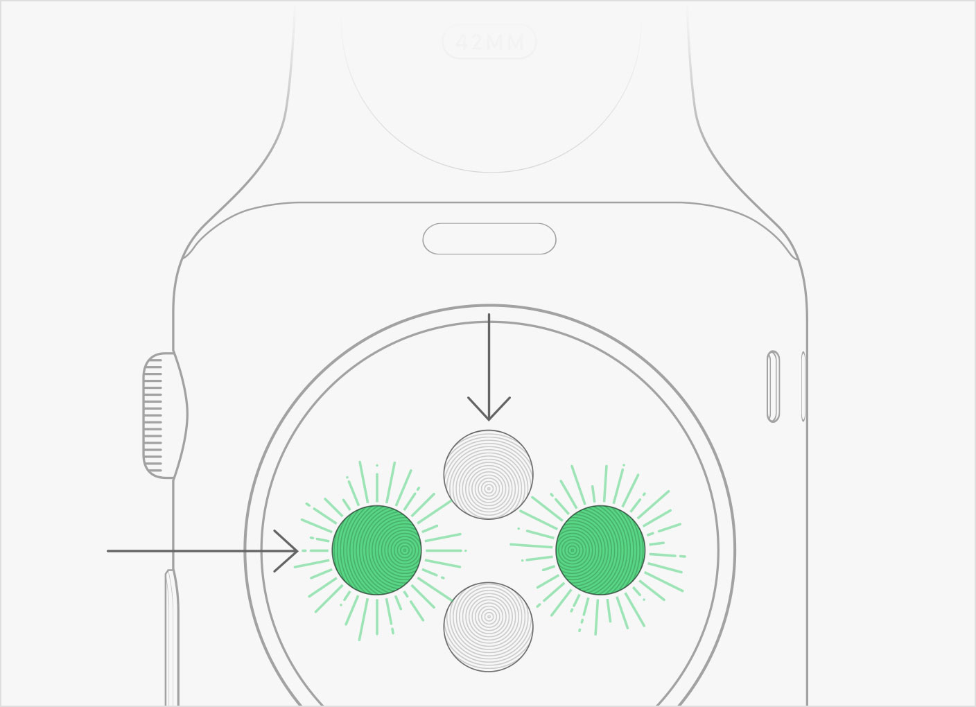 Apple Watch heartbeat monitoring sensor 1