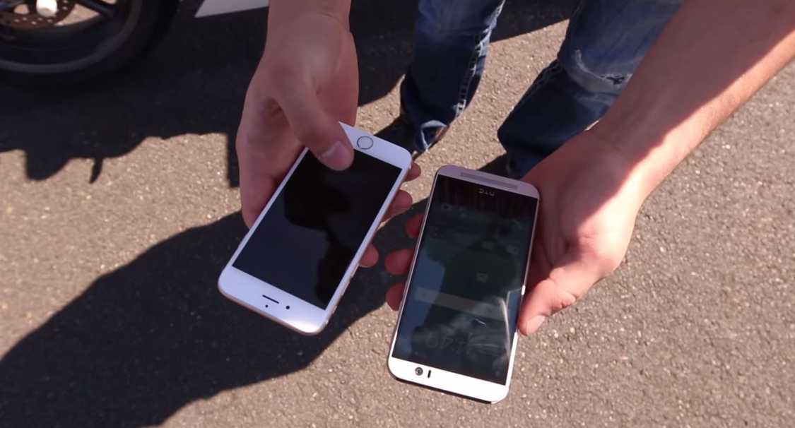 HTC ONE M9 iPhone 6 test rezistenta