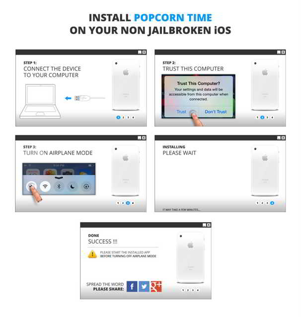 Popcorn Time Raubkopien von Filmen, iPhone und iPad