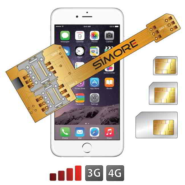 Adapter SIMore z potrójną kartą SIM dla iPhone'a 6